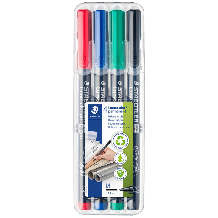 Lumocolor permanent Medium sæt 4 stk i gruppen Penne / Mærkning og kontor / Markeringspenne hos Pen Store (110758)