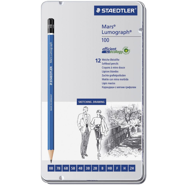 Mars Lumograph sæt 12 stk Sketching i gruppen Kunstnerartikler / Kridt og blyanter / Grafit og blyant hos Pen Store (110872)