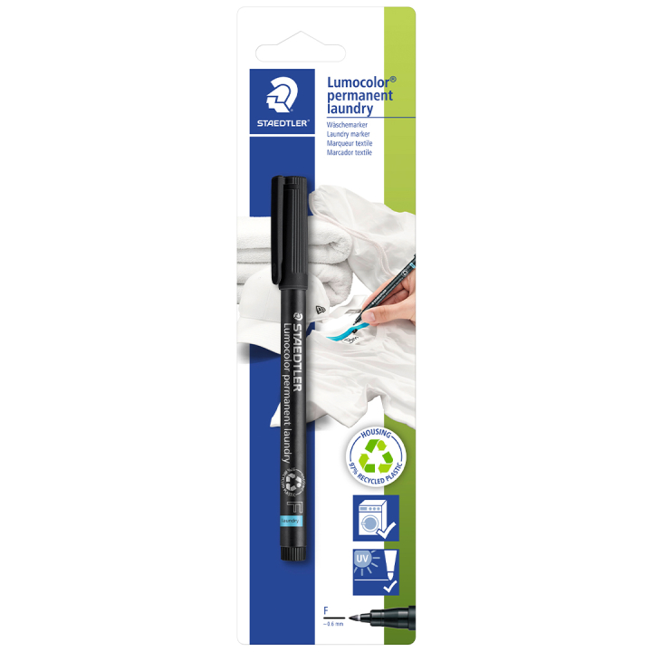 Lumocolor permanent laundry F (0.6 mm) i gruppen Hobby & Kreativitet / Farver / Tekstilfarve og tekstiltusch hos Pen Store (110979)