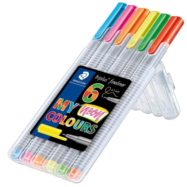 Triplus Fineliner Neon sæt 6 stk i gruppen Penne / Kunstnerpenne / Tusser hos Pen Store (110999)