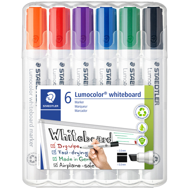 Lumocolor Whiteboard marker Chisel 6-pack i gruppen Penne / Mærkning og kontor / Whiteboard tusser hos Pen Store (111002)
