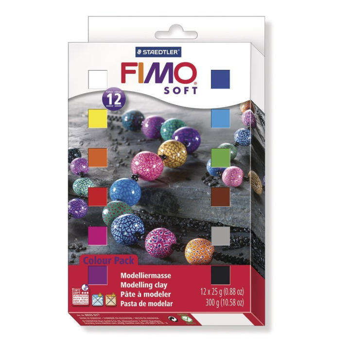 FIMO Soft 12-set i gruppen Hobby & Kreativitet / Skabe / Modellervoks / Ovnhærdende ler hos Pen Store (111136)