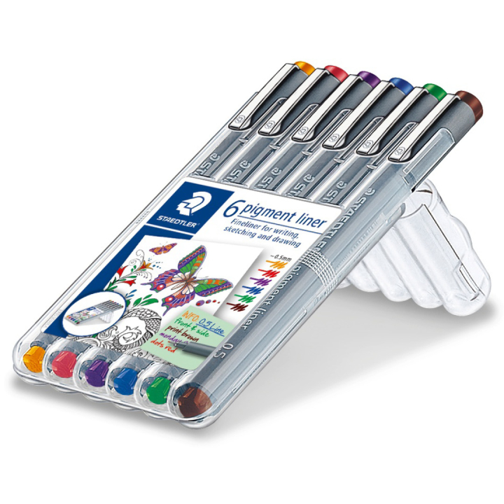 Pigment Liner Color 0.5mm 6-set i gruppen Penne / Skrive / Fineliners hos Pen Store (111221)
