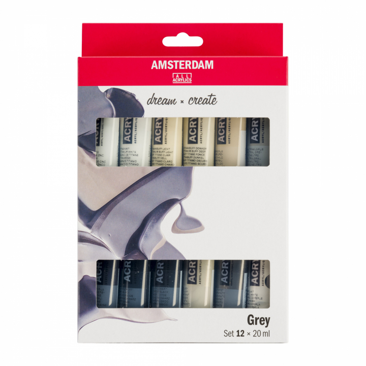 Akryl Grey Sæt 12 x 20 ml i gruppen Kunstnerartikler / Kunstnerfarver / Akrylmaling hos Pen Store (111749)
