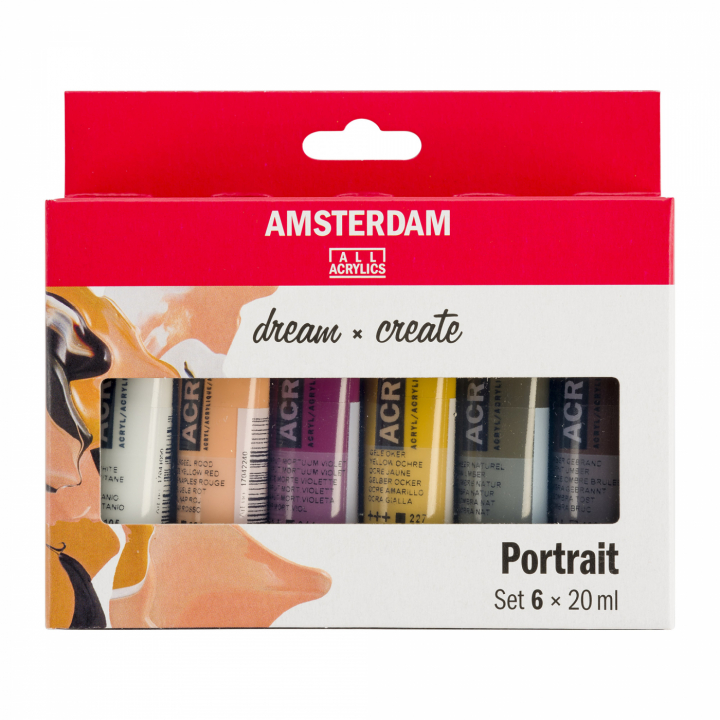 Akryl Portrait Sæt 6 x 20 ml i gruppen Kunstnerartikler / Kunstnerfarver / Akrylmaling hos Pen Store (111754)