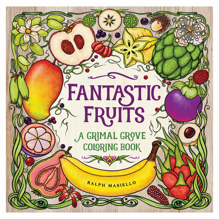 Fantastic Fruits - A Grimal Grove Coloring Book i gruppen Hobby & Kreativitet / Bøger / Malebøger til voksne hos Pen Store (111851)