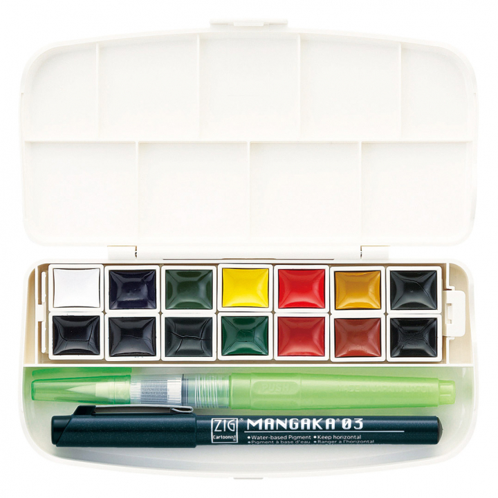 Gansai Tambi Portable Akvarel sæt x 14 i gruppen Kunstnerartikler / Farver / Akvarelfarver hos Pen Store (111864)
