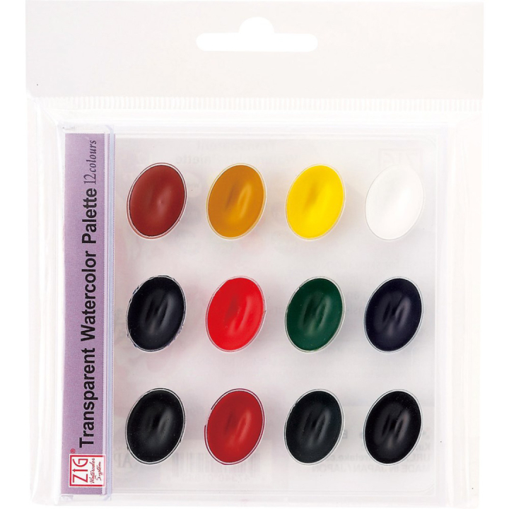 Watercolor System x 12 i gruppen Kunstnerartikler / Kunstnerfarver / Akvarelmaling / Akvarelfarve i kop hos Pen Store (112512)
