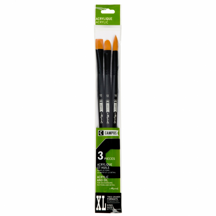 Campus Acrylic Brush 3-sæt XL i gruppen Kunstnerartikler / Pensler / Akrylpensler hos Pen Store (112593)
