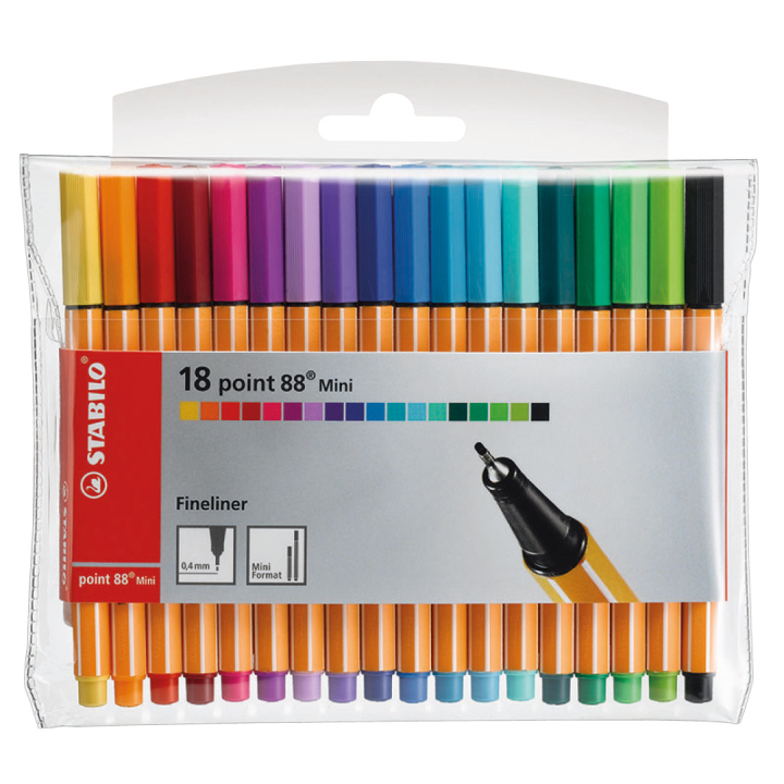 Point 88 Mini Fineliner sæt 18 stk i gruppen Penne / Skrive / Fineliners hos Pen Store (125418)