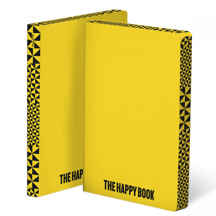 Notebook Graphic L - The Happy Book i gruppen Papir & Blok / Skriv og noter / Notesbøger hos Pen Store (125452)