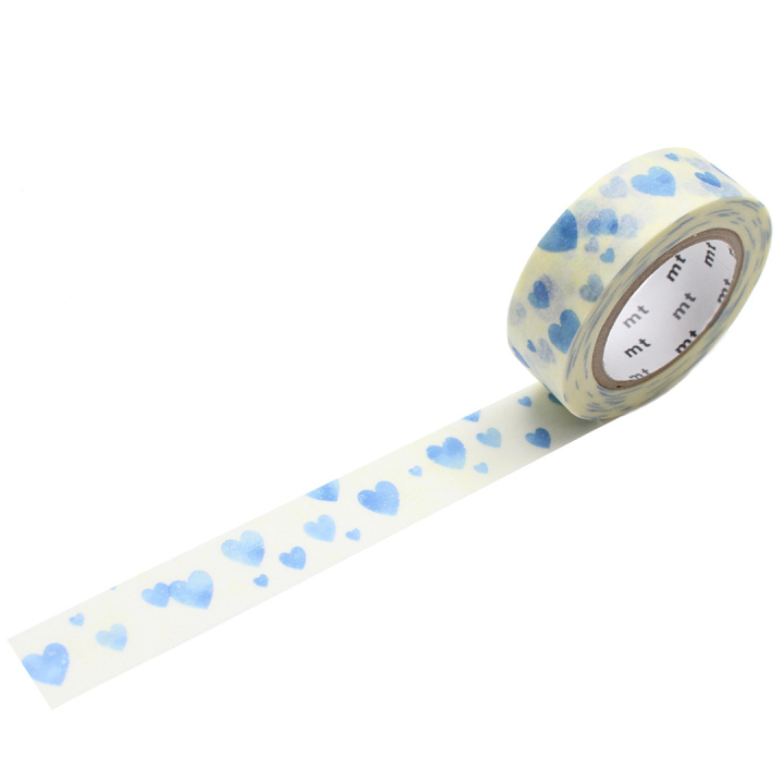 Washi-tape Heart Stamp Blue i gruppen Hobby & Kreativitet / Hobbytilbehør / Washi Tape hos Pen Store (126356)