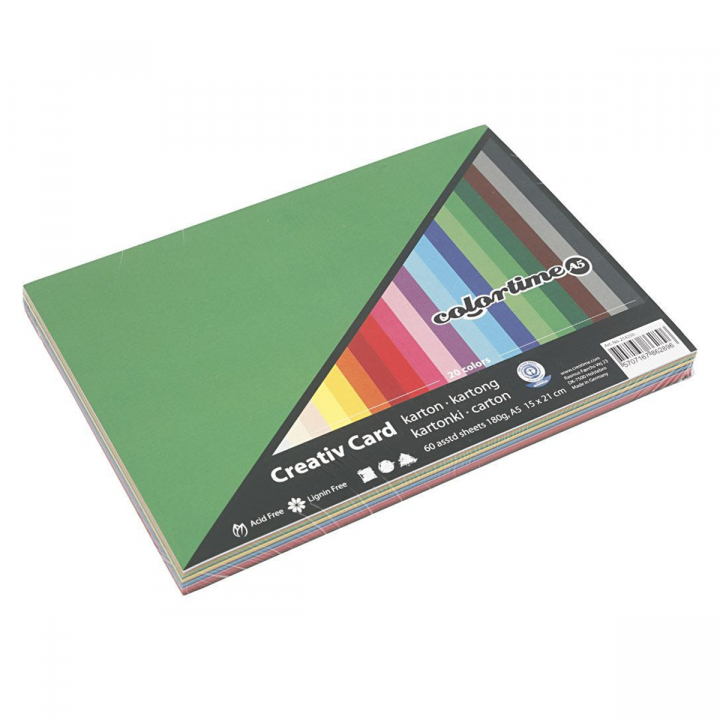 Farvet papir basic A5 180g i gruppen Hobby & Kreativitet / Skabe / Håndværk og DIY hos Pen Store (126471)