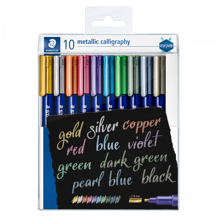 Kalligrafi set Metallic 10-pack i gruppen Hobby & Kreativitet / Kalligrafi / Kalligrafipenn hos Pen Store (126596)