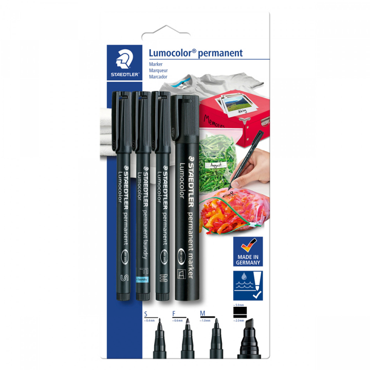 Lumocolor 60 permanent markers 4-pack black i gruppen Penne / Mærkning og kontor / Markeringspenne hos Pen Store (126601)