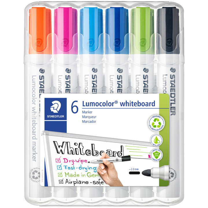 Lumocolor Whiteboard marker 6-pack 2 mm i gruppen Penne / Mærkning og kontor / Whiteboard tusser hos Pen Store (126606)