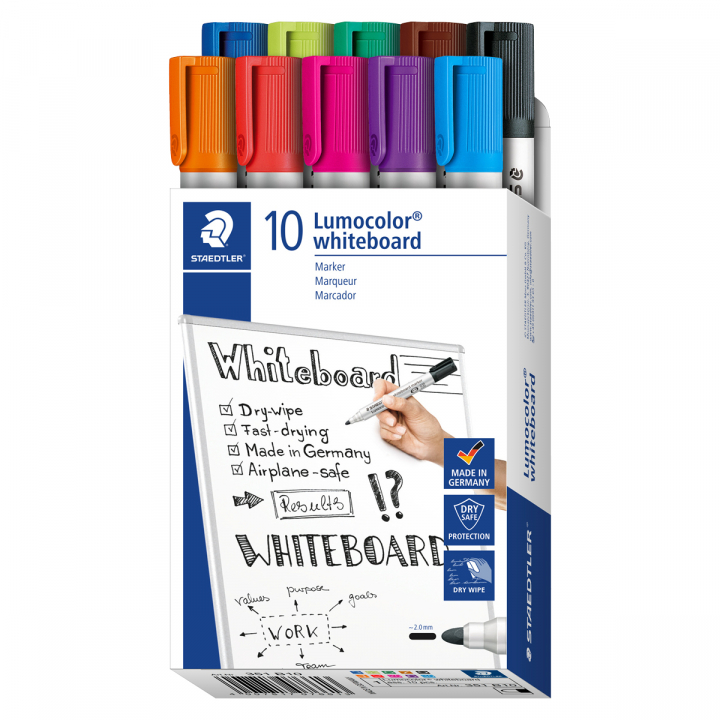 Lumocolor Whiteboard marker 10-pack 2 mm i gruppen Penne / Mærkning og kontor / Whiteboard tusser hos Pen Store (126607)