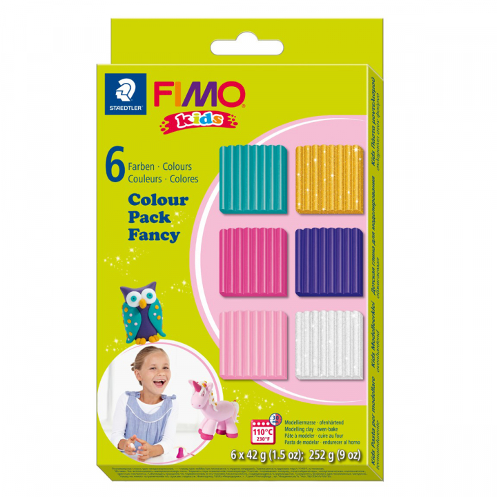 FIMO Kids Modelleringsler 6-pack Light colours i gruppen Kids / Farve og maling til børn / Skab med modellervoks hos Pen Store (126645)