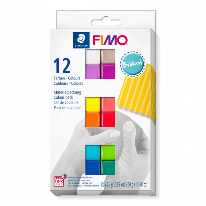 FIMO Soft Modelleringsler 12 x 25 g Brilliant colours i gruppen Hobby & Kreativitet / Skabe / Modellervoks hos Pen Store (126650)
