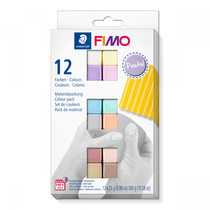 FIMO Soft Modelleringsler 12 x 25 g Pastel colours i gruppen Hobby & Kreativitet / Skabe / Modellervoks hos Pen Store (126651)
