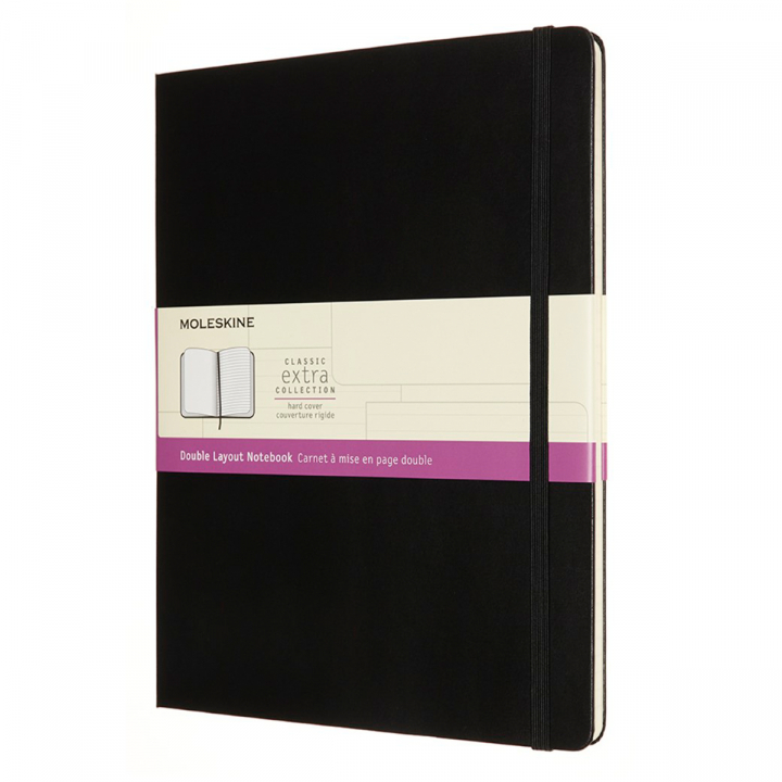 Classic Hard Cover Double Layout XL Black i gruppen Papir & Blok / Skriv og noter / Notesbøger hos Pen Store (126740)