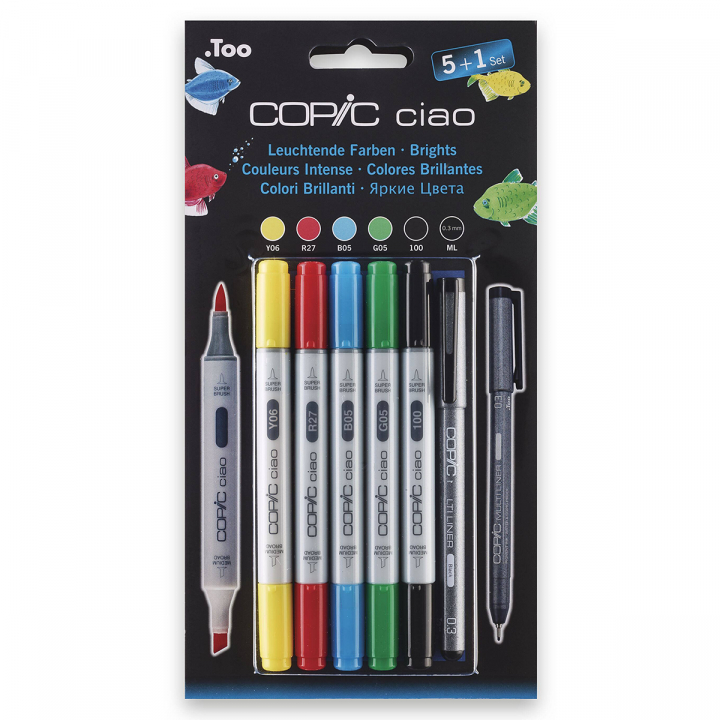 Ciao Set 5+1 Brights i gruppen Penne / Kunstnerpenne / Illustrationmarkers hos Pen Store (126812)
