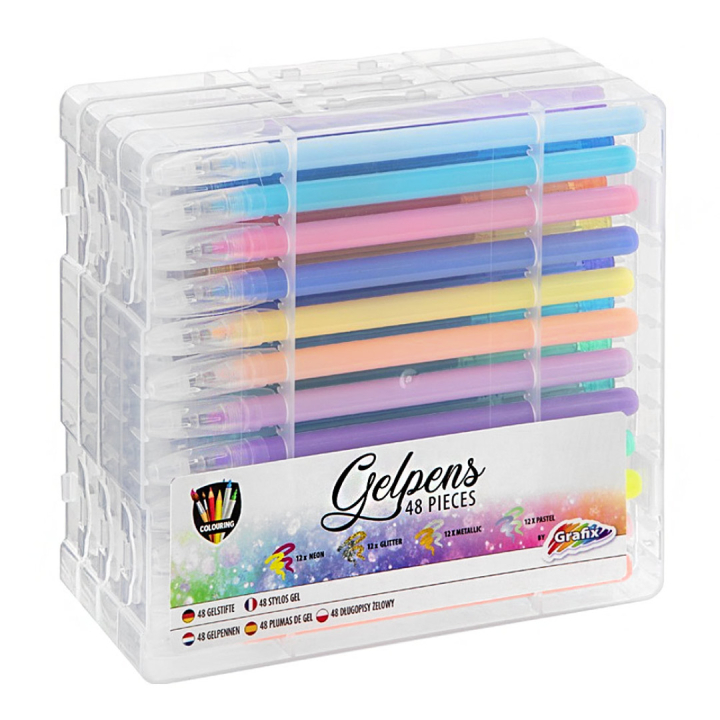 Gelpenne 48-pak (Glitter/Neon/Metallic/Pastell) i gruppen Kids / Børnepenne / Skrivestifter til børn hos Pen Store (128516)