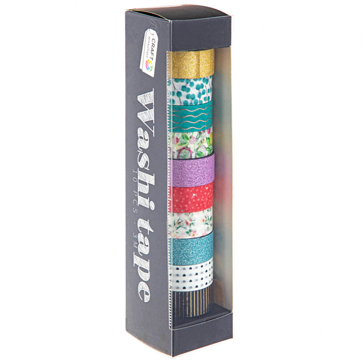 Washi-tape 10-pak Foil & Glitter #2 i gruppen Hobby & Kreativitet / Hobbytilbehør / Washi Tape hos Pen Store (128585)