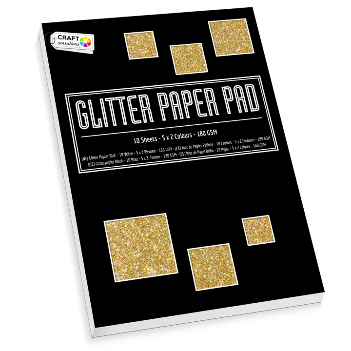 Glitterpapir A4 180g 10-pak i gruppen Hobby & Kreativitet / Skabe / Håndværk og DIY hos Pen Store (128589)