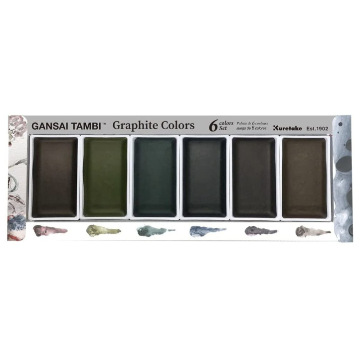 Gansai Tambi Akvarel sæt 6 stk Graphite Colors i gruppen Kunstnerartikler / Kunstnerfarver / Akvarelmaling / Akvarelfarve i kop hos Pen Store (128725)