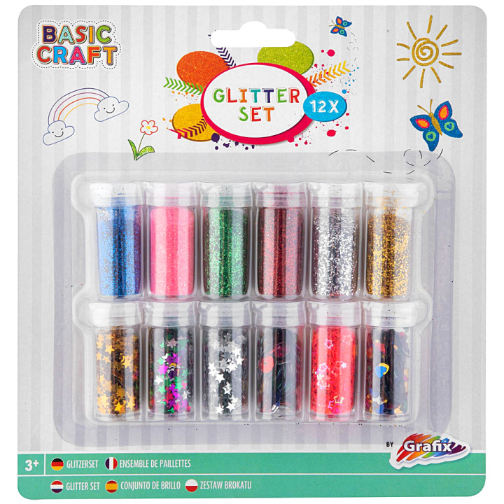 Glitter 12-sæt i gruppen Hobby & Kreativitet / Skabe / Håndværk og DIY hos Pen Store (129320)