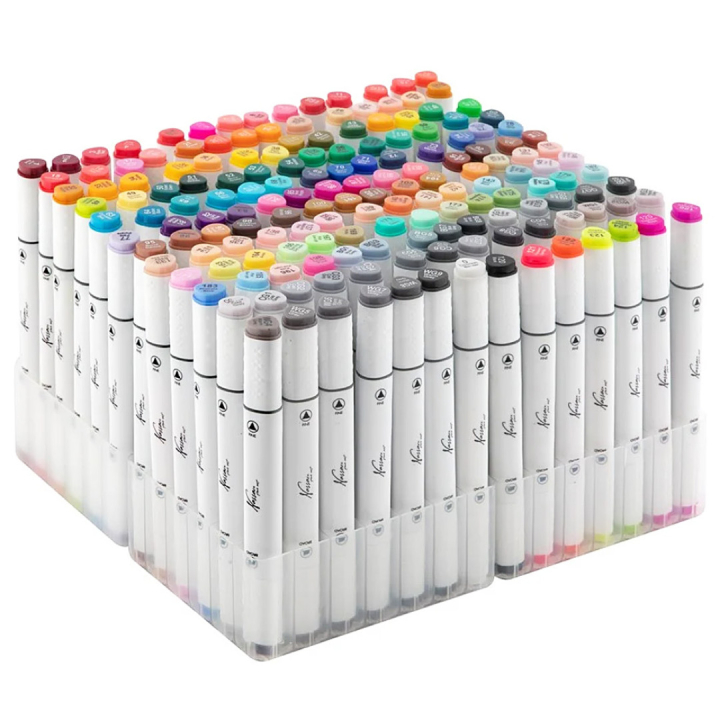 Dual-tip Marker 168-sæt + etui i gruppen Penne / Kunstnerpenne / Illustrationmarkers hos Pen Store (129348)