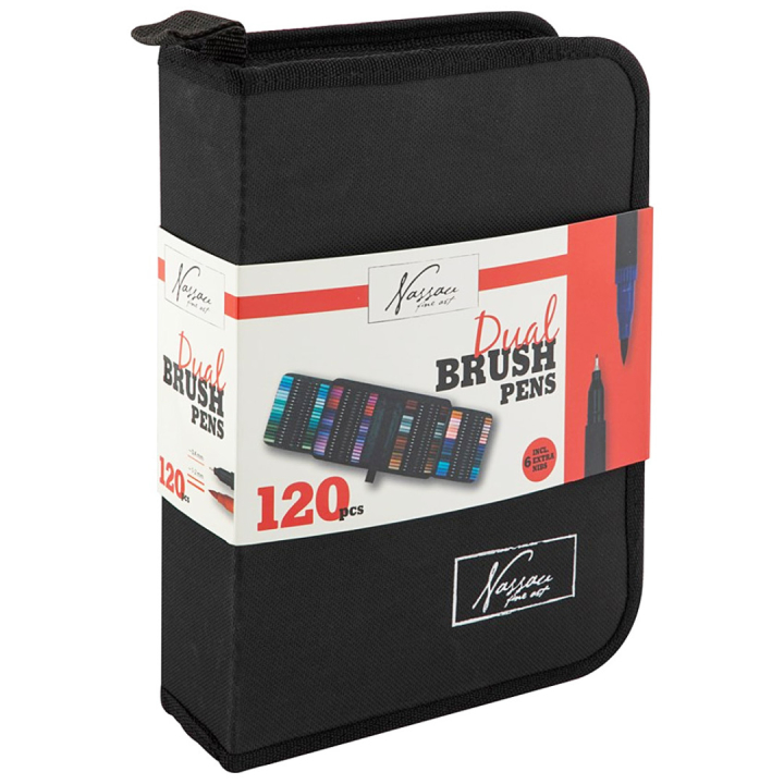 Brush Marker Dual 120-sæt + etui i gruppen Penne / Kunstnerpenne / Penselpenne hos Pen Store (129353)