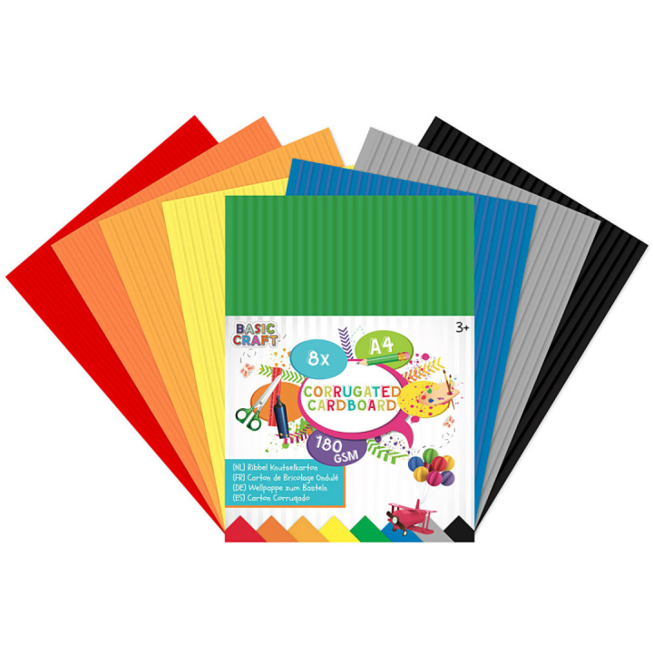 Farvet cardboard A4 8-pak i gruppen Kids / Sjovt og lærerigt / Papir og Tegneblokke / Farvet papir til børn hos Pen Store (129389)