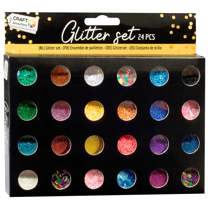Glitter 24-sæt Mix i gruppen Hobby & Kreativitet / Skabe / Håndværk og DIY hos Pen Store (129398)
