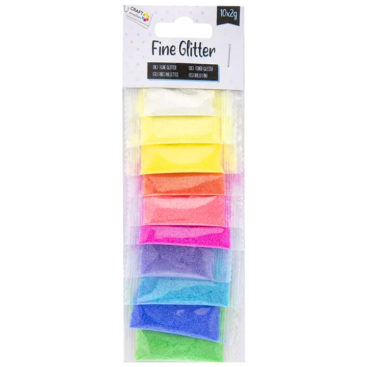 Glitter 10 farver x 2g i gruppen Hobby & Kreativitet / Skabe / Håndværk og DIY hos Pen Store (129403)
