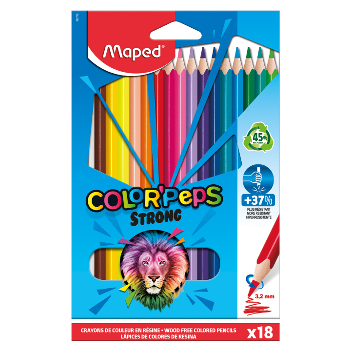Farveblyanter Color Peps Strong 18-pak i gruppen Kids / Børnepenne / Farveblyanter til børn hos Pen Store (129638)