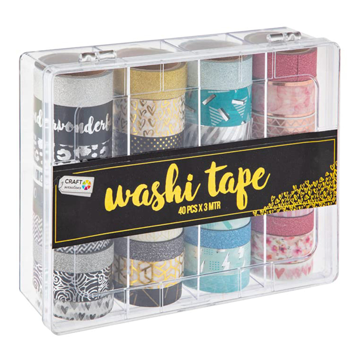 Washi-tape 40-pak + oppbevaringsboks #2 i gruppen Hobby & Kreativitet / Hobbytilbehør / Washi Tape hos Pen Store (129891)