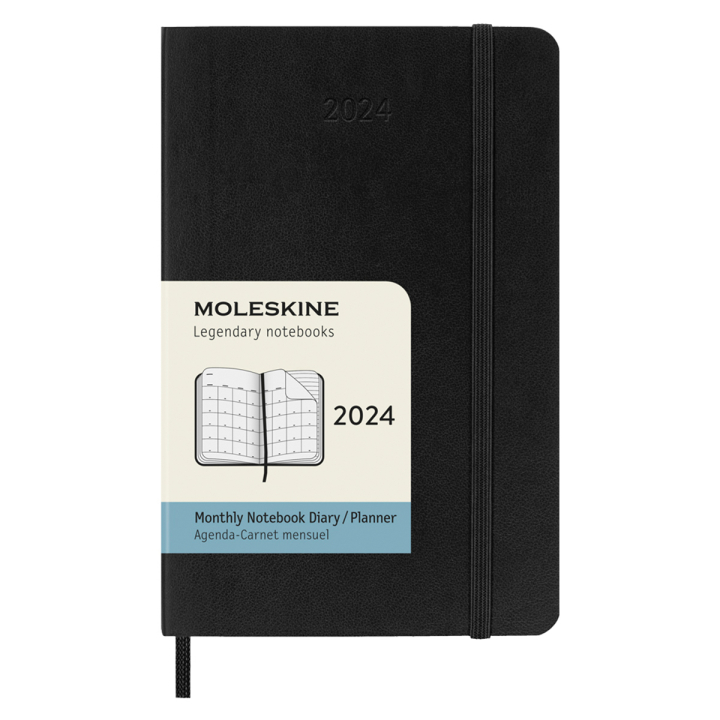 12M Monthly Kalender Softcover Pocket Black i gruppen Papir & Blok / Kalendere / 12 mdr kalendere hos Pen Store (130190)