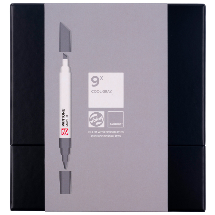 Marker 9-sæt Cool Gray i gruppen Penne / Kunstnerpenne / Illustrationmarkers hos Pen Store (130490)