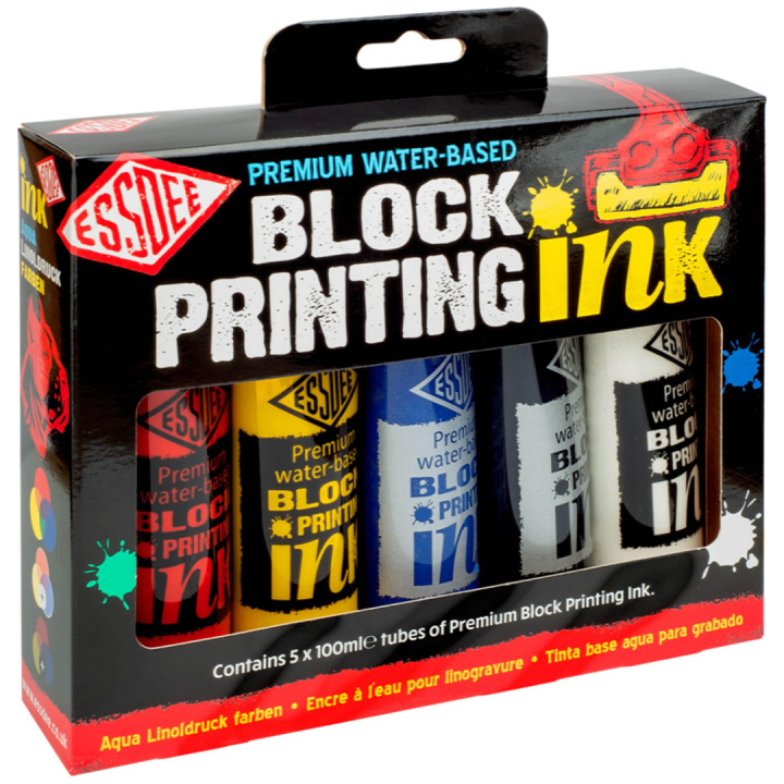 Linoleumsfarve Basic 100 ml x 5 i gruppen Hobby & Kreativitet / Teknikker / Linoleumstryk hos Pen Store (130575)