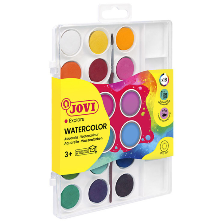 Akvarelfarve 18-sæt i gruppen Kids / Farve og maling til børn / Maling til børn / Akvarel til børn / Vandfarve hos Pen Store (130614)
