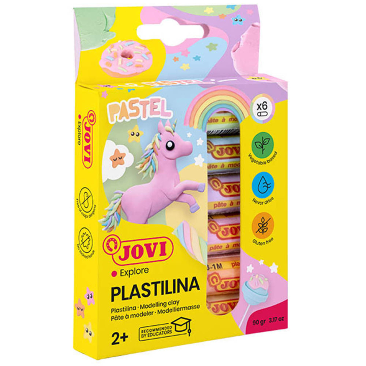 Plastilina Modelleringsler 6 stk Pastel 15 g i gruppen Kids / Farve og maling til børn / Skab med modellervoks hos Pen Store (130617)