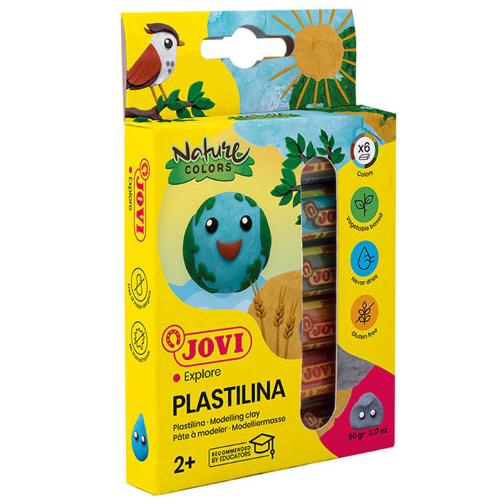 Plastilina Modelleringsler 6 stk Nature 15 g i gruppen Kids / Farve og maling til børn / Skab med modellervoks hos Pen Store (130620)