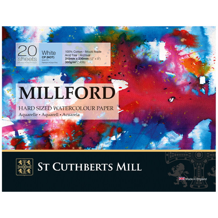 Millford Akvarelblok 310x230 mm 300g CP i gruppen Papir & Blok / Kunstnerblok / Akvarelblok hos Pen Store (130638)