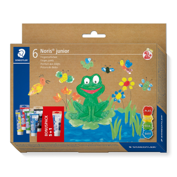 Noris Junior Fingermaling 6x75 ml i gruppen Kids / Farve og maling til børn / Maling til børn / Fingermaling hos Pen Store (130641)