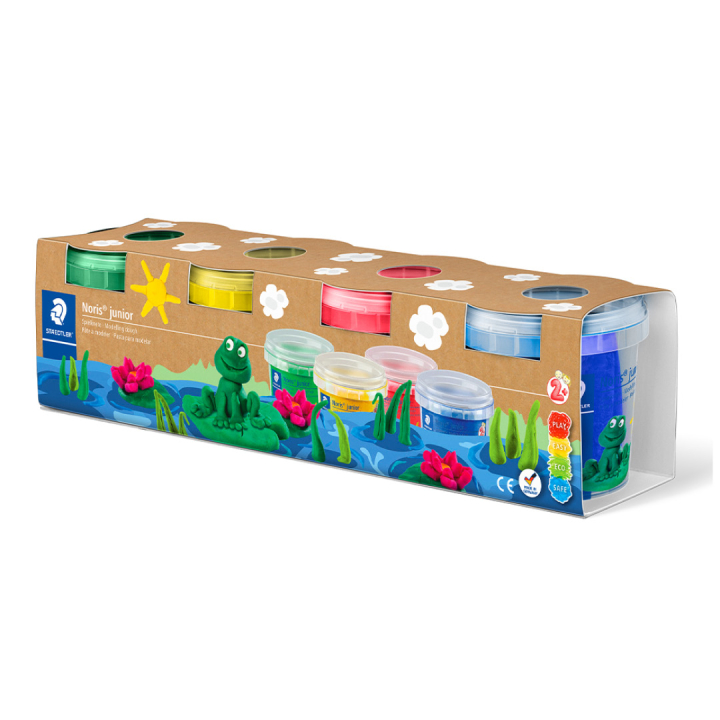Noris Modelleringsler Basic 4 x 130 g i gruppen Kids / Farve og maling til børn / Ler til børn / Modellervoks til børn hos Pen Store (130642)