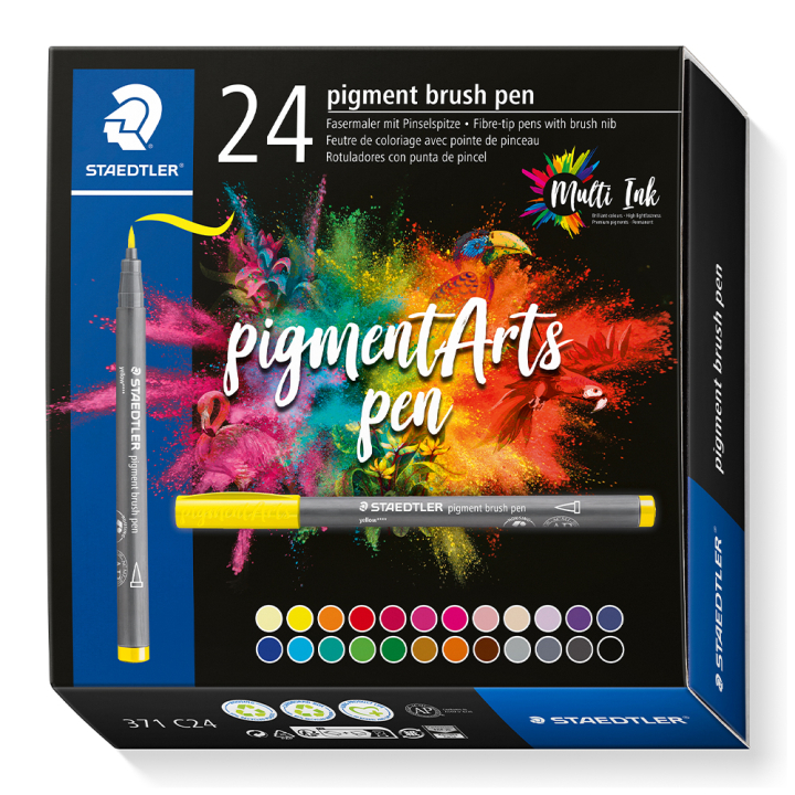 Pigment Arts Brush Pen 24-sæt i gruppen Penne / Kunstnerpenne / Penselpenne hos Pen Store (130648)