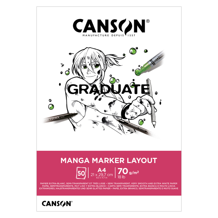 Graduate Manga Marker Layout Pad A4 70 g i gruppen Papir & Blok / Kunstnerblok / Markerblok hos Pen Store (130658)