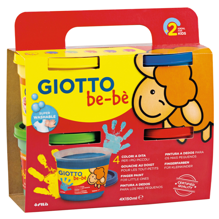 Be-bè Fingerfarver 4x150 ml i gruppen Kids / Farve og maling til børn / Maling til børn / Fingermaling hos Pen Store (130663)
